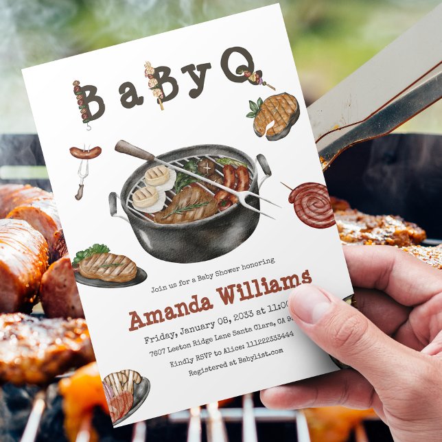 Invitación Fiesta del patio trasero de barbacoa Baby Shower B (Subido por el creador)
