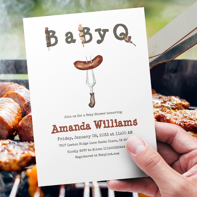 Invitación Fiesta del patio trasero de barbacoa Baby Shower B (Subido por el creador)