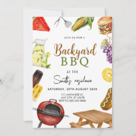 Invitación Fiesta del patio trasero Grill & Chill BBQ