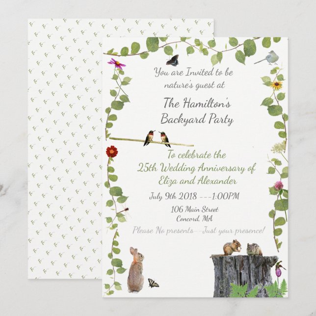 Invitación Fiesta del patio trasero:Invitaciones (Anverso / Reverso)