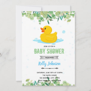 Invitación fiesta del pato de goma de jardín