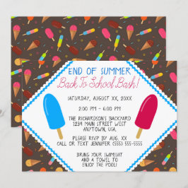 Invitación Fiesta del patrón de patrón de hielo y pop de fin 