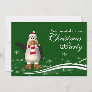 Invitación Fiesta del personalizado Penguin Santa Navidades