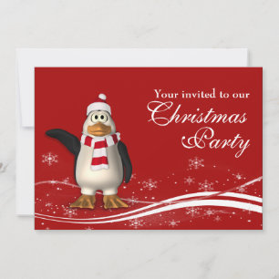 Invitación Fiesta del personalizado Penguin Santa Navidades