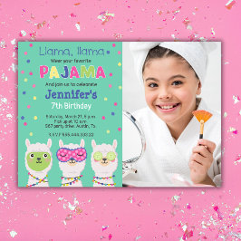 Invitación FIESTA del pijama de Lama, sonambulismo, foto