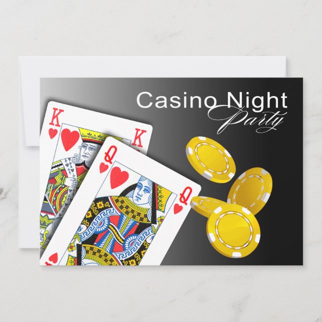 Invitación Fiesta del póker de Las Vegas de la noche del (Anverso)