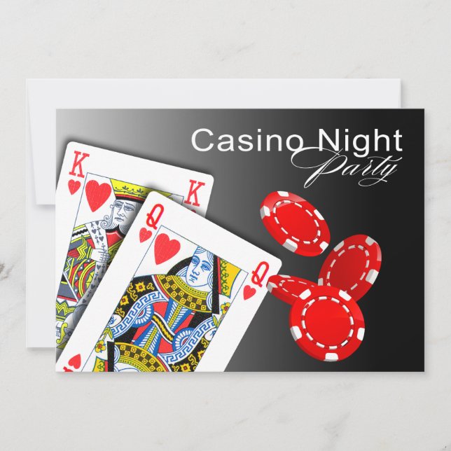Invitación Fiesta del póker de Las Vegas de la noche del (Anverso)