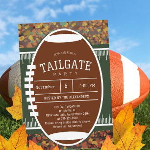 Invitación Fiesta del portón trasero del fútbol del otoño rus