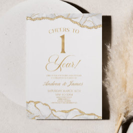 Invitación Fiesta del primer aniversario Boda de White Gold A