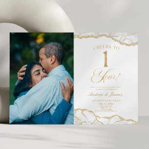 Invitación Fiesta del primer aniversario Boda de White Gold A