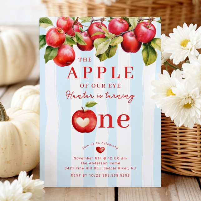 Invitación Fiesta del primer cumpleaños de Apple (Subido por el creador)