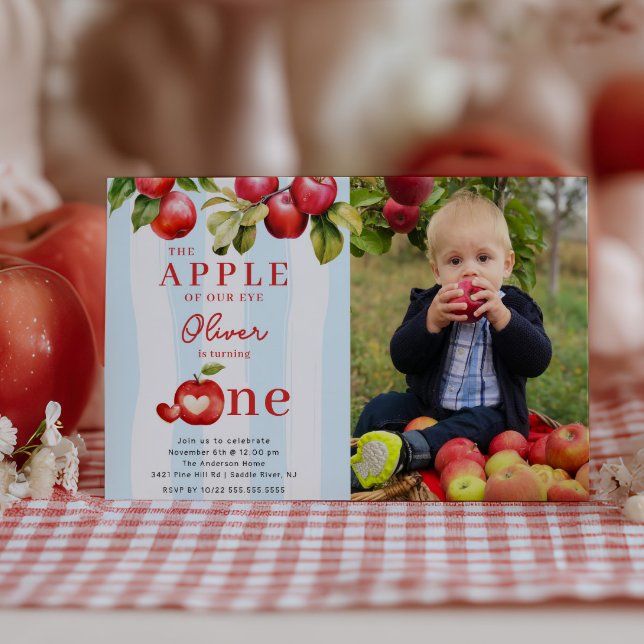 Invitación Fiesta del primer cumpleaños de Apple (Subido por el creador)