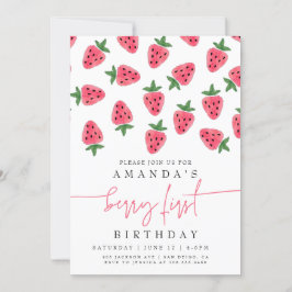 Invitación Fiesta del primer cumpleaños de Berry, Chica de fr
