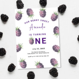 Invitación Fiesta del primer cumpleaños de Blackberry | Berry