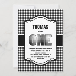 Invitación Fiesta del primer cumpleaños de búfalo blanco y ne