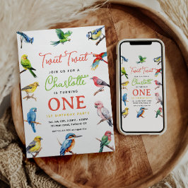 Invitación Fiesta del primer cumpleaños de Cute Bird