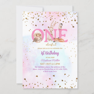 Invitación Fiesta del primer cumpleaños de Cute One Baby