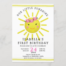 Fiesta del primer cumpleaños de Cute Yellow Sunshi