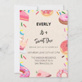 Invitación Fiesta del primer cumpleaños de Donuts