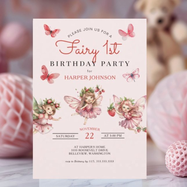 Invitación Fiesta del primer cumpleaños de Fairy (Subido por el creador)