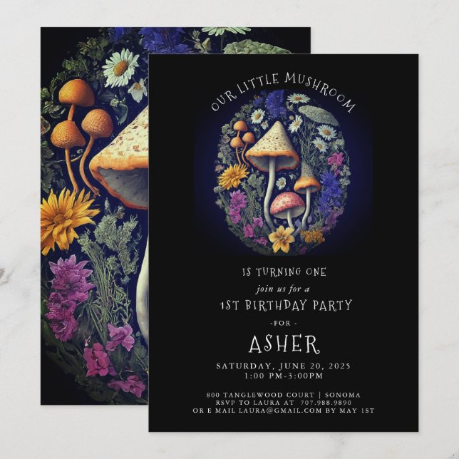 Invitación Fiesta del primer cumpleaños de la honestidad capr (Anverso / Reverso)