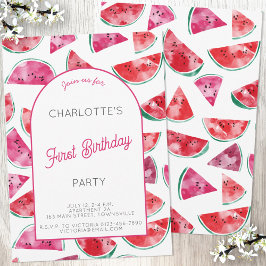 Invitación Fiesta del primer cumpleaños de la sandía