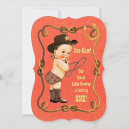 Invitación Fiesta del primer cumpleaños de Little Cowboy