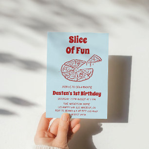 Invitación Fiesta del Primer Cumpleaños de Rebanada Roja de P