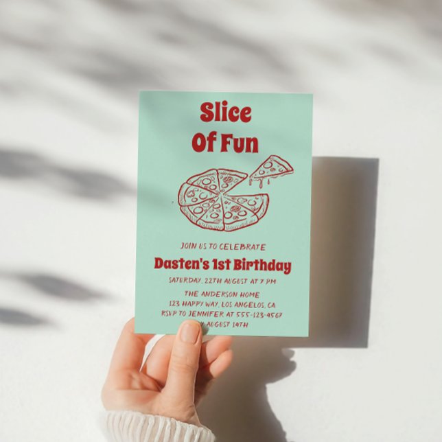 Invitación Fiesta del Primer Cumpleaños de Red Slice of Fun P (Subido por el creador)