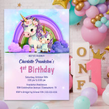 Fiesta del primer cumpleaños de Unicornio morado