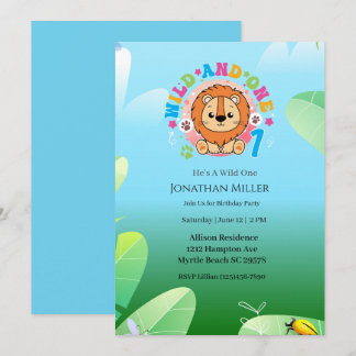 Invitación Fiesta del primer cumpleaños de Wild One