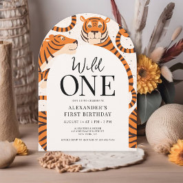 Invitación Fiesta del primer cumpleaños de Wild One Tiger