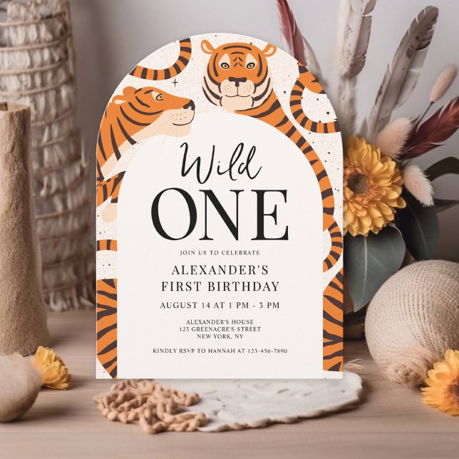 Invitación Fiesta del primer cumpleaños de Wild One Tiger (Subido por el creador)