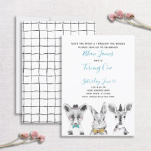 Fiesta del primer cumpleaños de Woodland Blue blan
