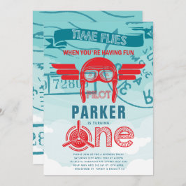 Invitación Fiesta del primer cumpleaños del avión