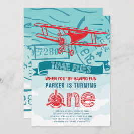 Invitación Fiesta del primer cumpleaños del avión