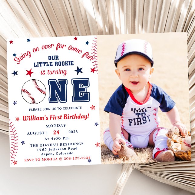 Invitación Fiesta del primer cumpleaños del béisbol (Subido por el creador)