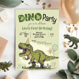 Invitación Fiesta del primer cumpleaños del primer dinosaurio