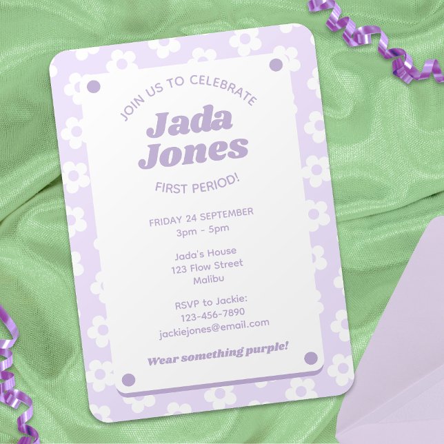 Invitación Fiesta del primer periodo de las flores moradas Gi (In Situ)