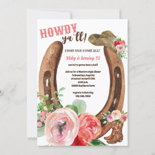 Invitación Fiesta del Salvaje Oeste   Hola   Vaquera