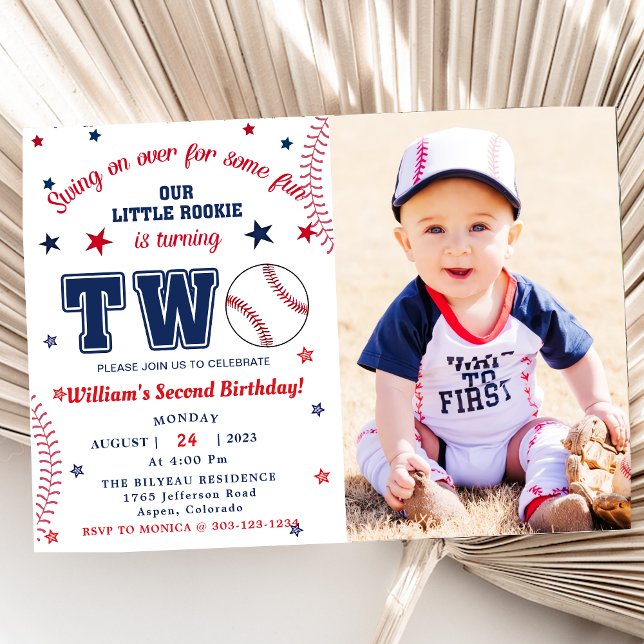 Invitación Fiesta del Segundo Cumpleaños del Béisbol (Subido por el creador)