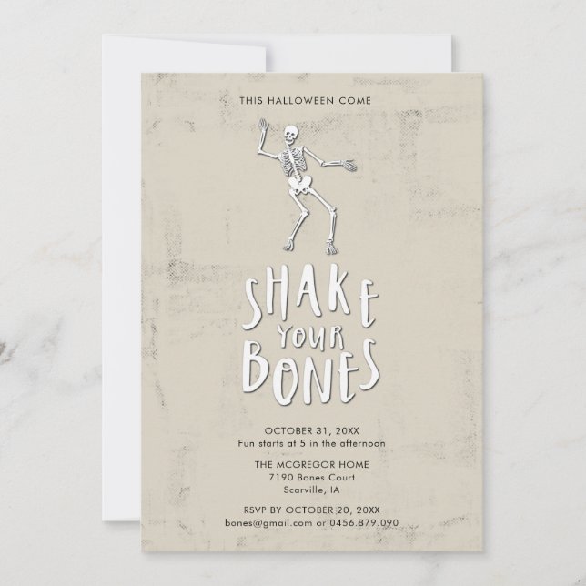 Invitación Fiesta del Skeleton de Halloween (Anverso)