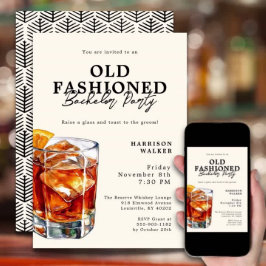 Invitación Fiesta del Soltero Tema De Whiskey Antiguo