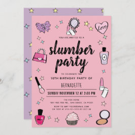 Invitación Fiesta del spa de maquillaje de madera Chica rosa