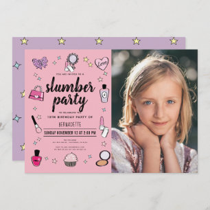 Invitación Fiesta del Spa de maquillaje de madera Chica rosa