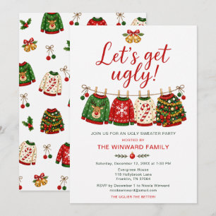 Invitación Fiesta del Suéter Feo de Navidad