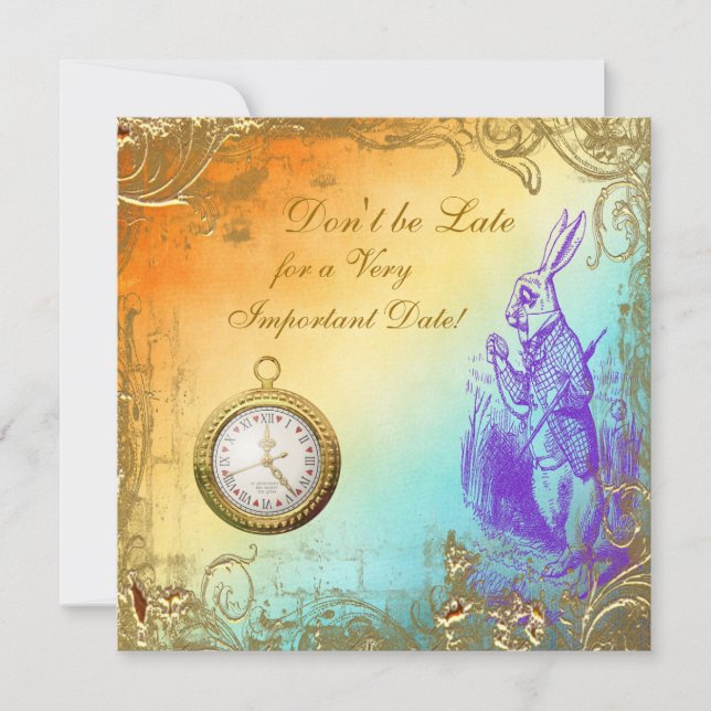 Invitación Fiesta del té blanca de Baby Shower del conejo del (Anverso)