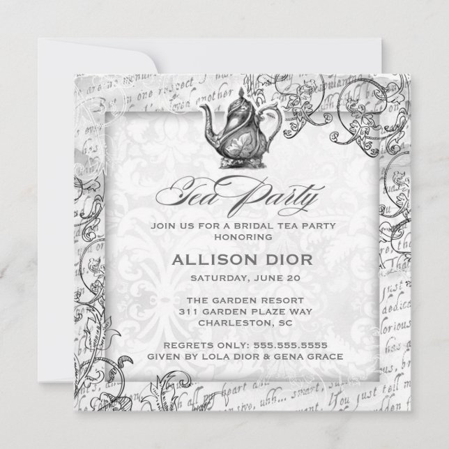Invitación Fiesta del té blanco de GC (Anverso)