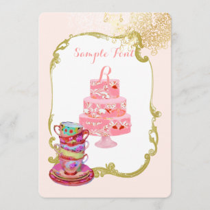 Invitación Fiesta del té/ bodas/acuarela de PixDezines