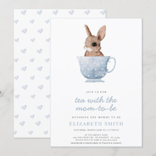 Invitación Fiesta del té chico azul chiquito Baby Shower